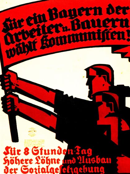 Kommunistiskt propagandaaffisch från Munchen 1919. 